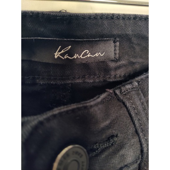 KanCan Distressed Destroyed Black Denim Skinny Jeans Size 24 high waisted - Picture 3 of 10